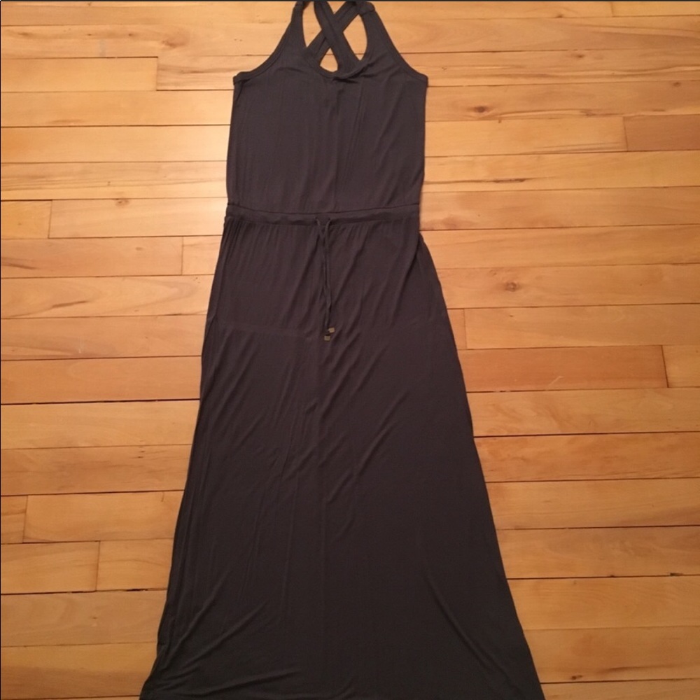 Victoria Secret Gray maxi crisscross dress.